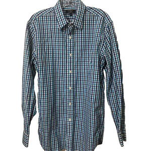 J. Crew Factory Men's Button Down Checked Shirt Wrinkle Free Size Med 15-15 1/2